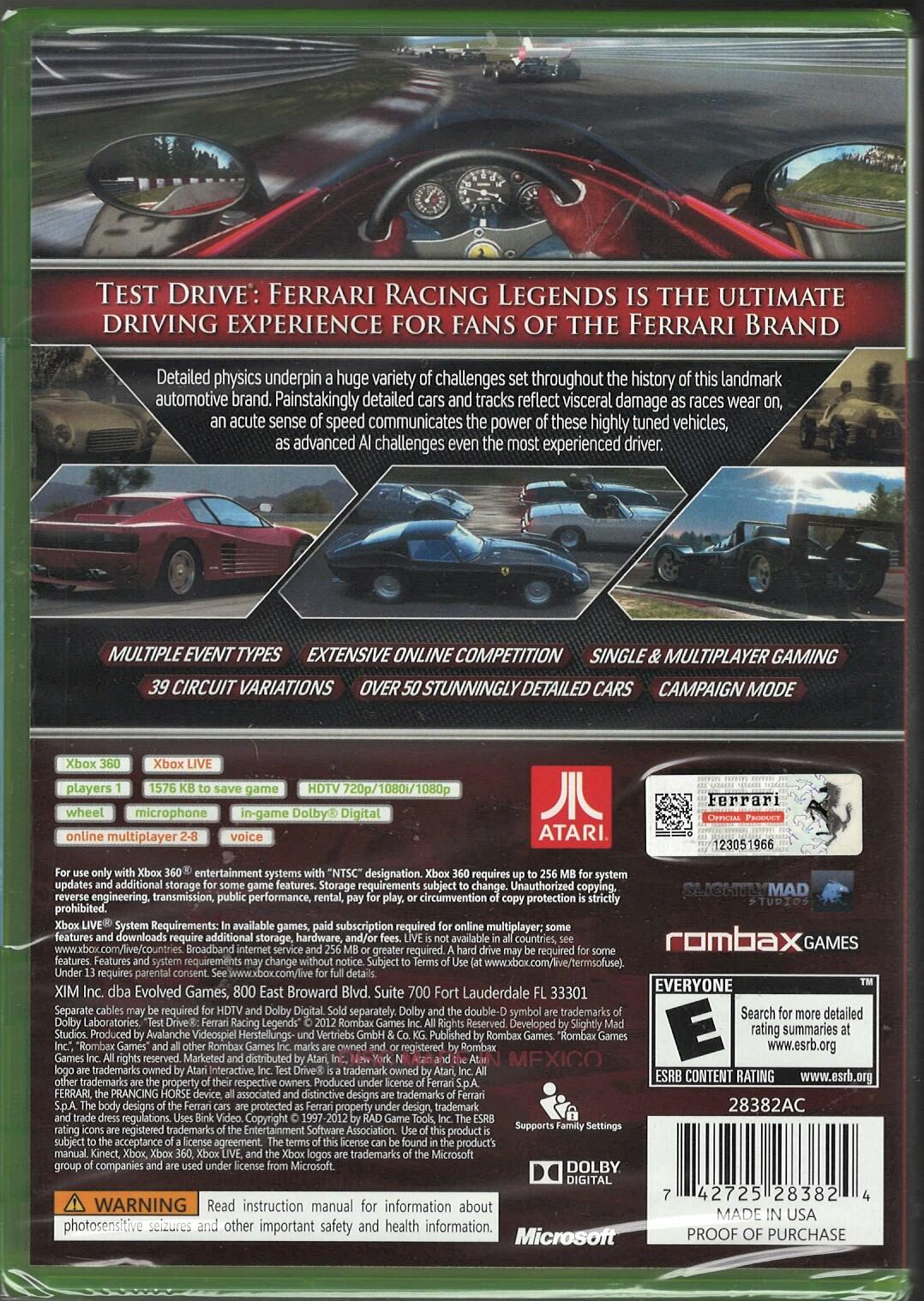 Test Drive: Ferrari Legends - Xbox 360