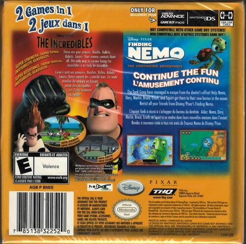 Disney's Finding Nemo / Incredibles Dual Pack - Game Boy Advance