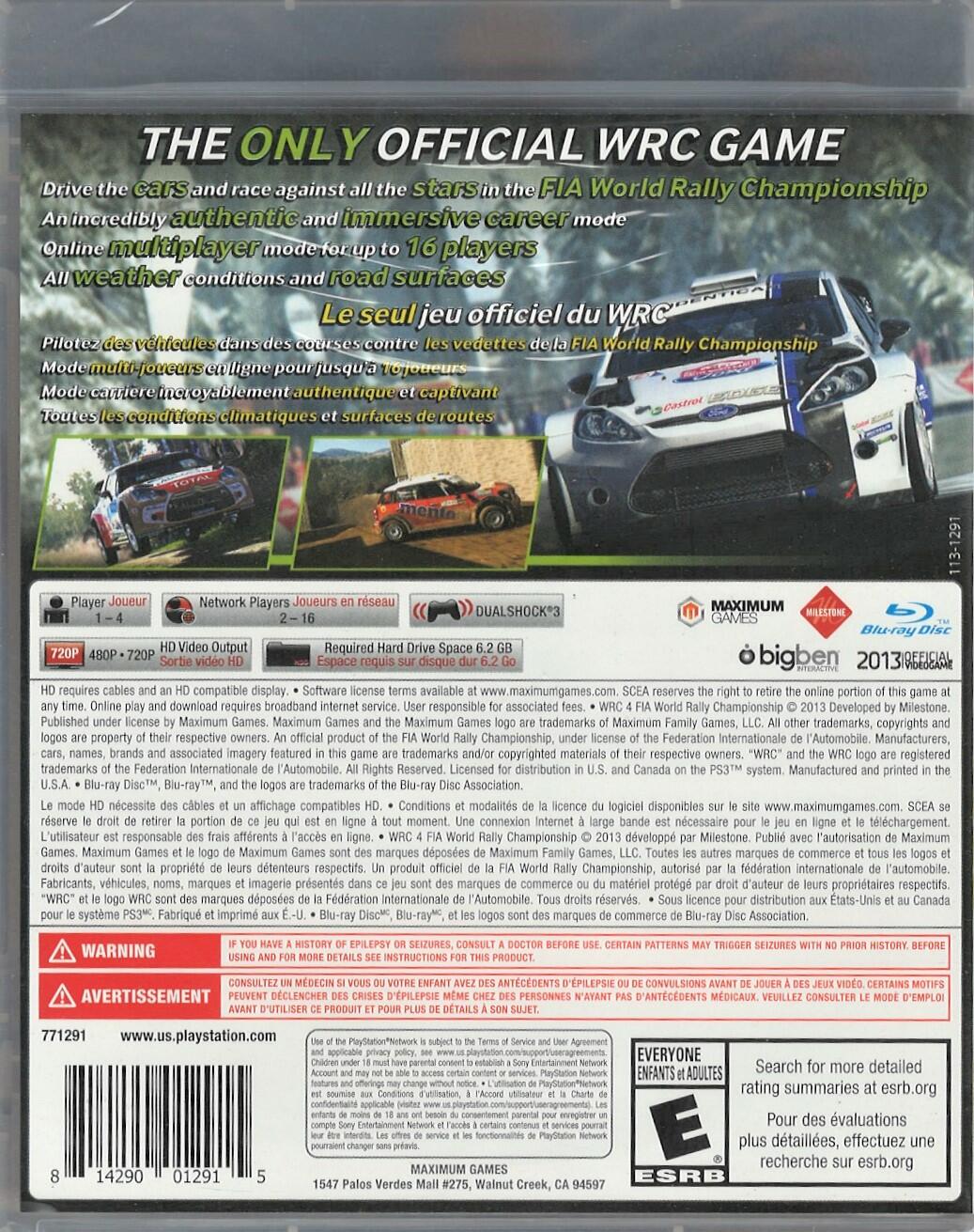 WRC 4: FIA World Rally Championship - PlayStation 3