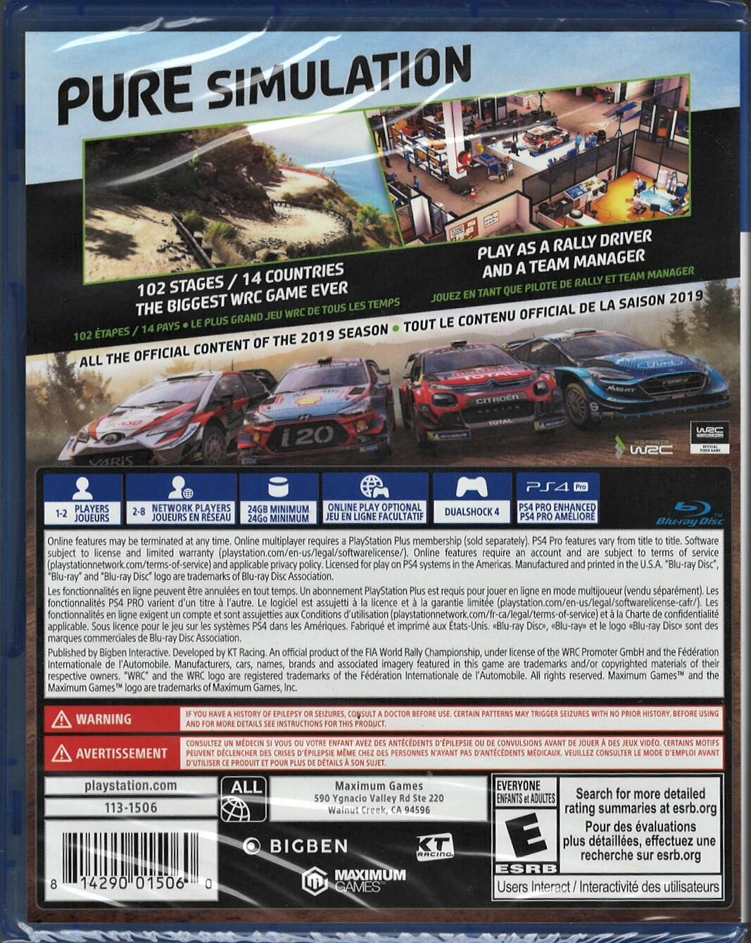 WRC 8: FIA World Rally Championship - PlayStation 4