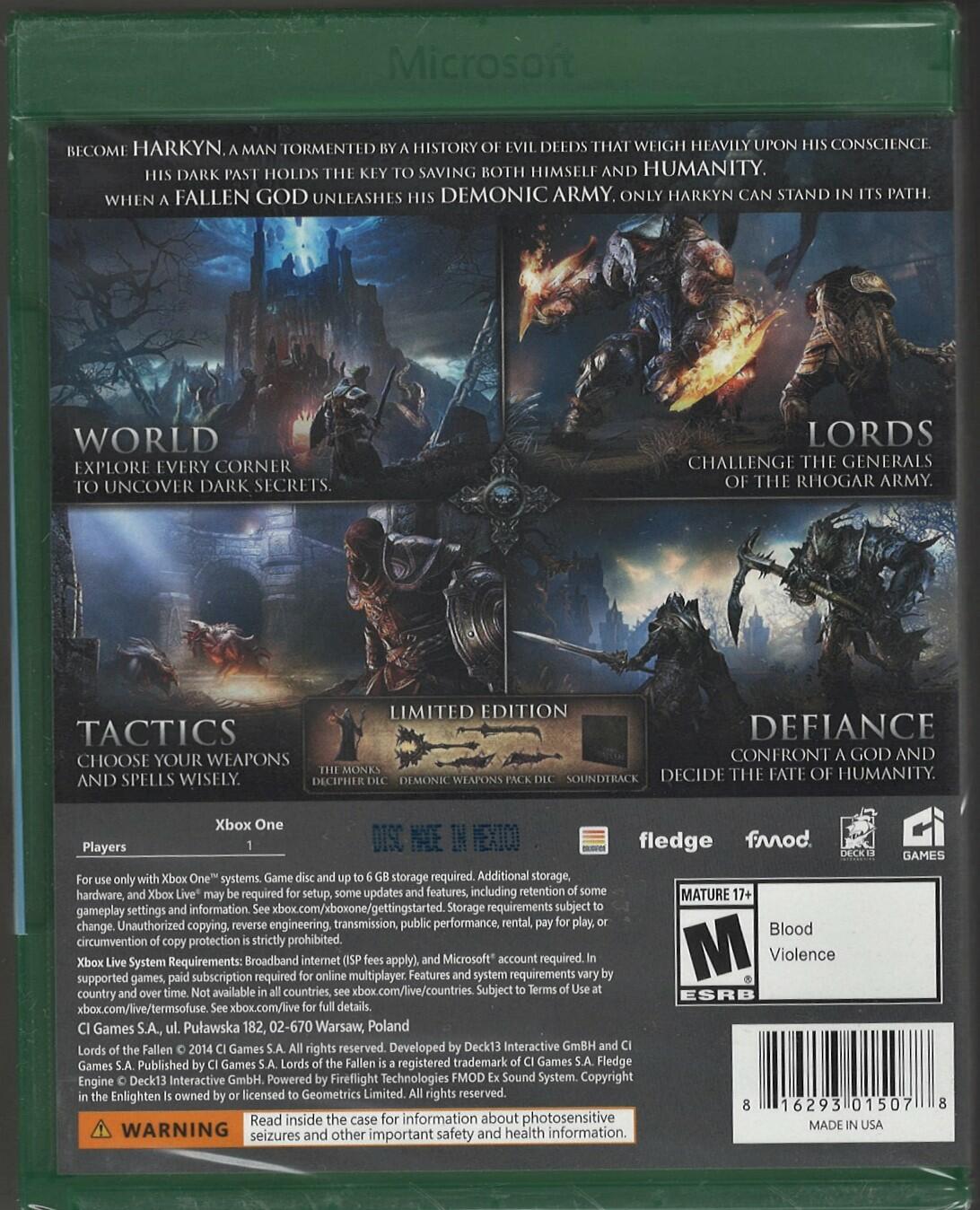 Lords of the Fallen: Limited Edition (Day 1 Edition) - Xbox One
