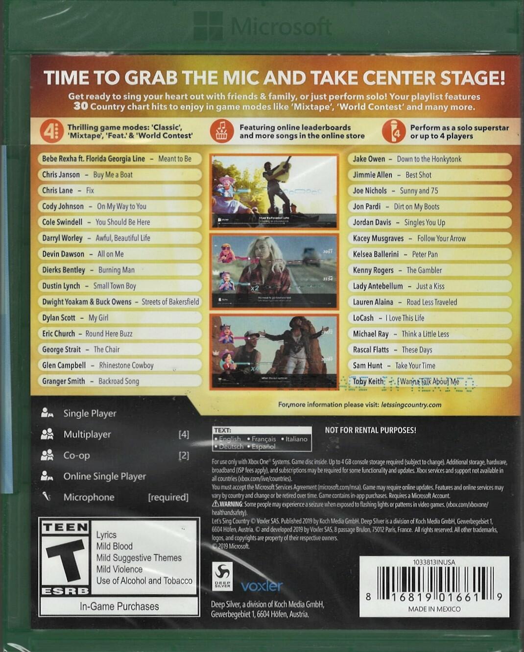 Let's Sing Country - Xbox One