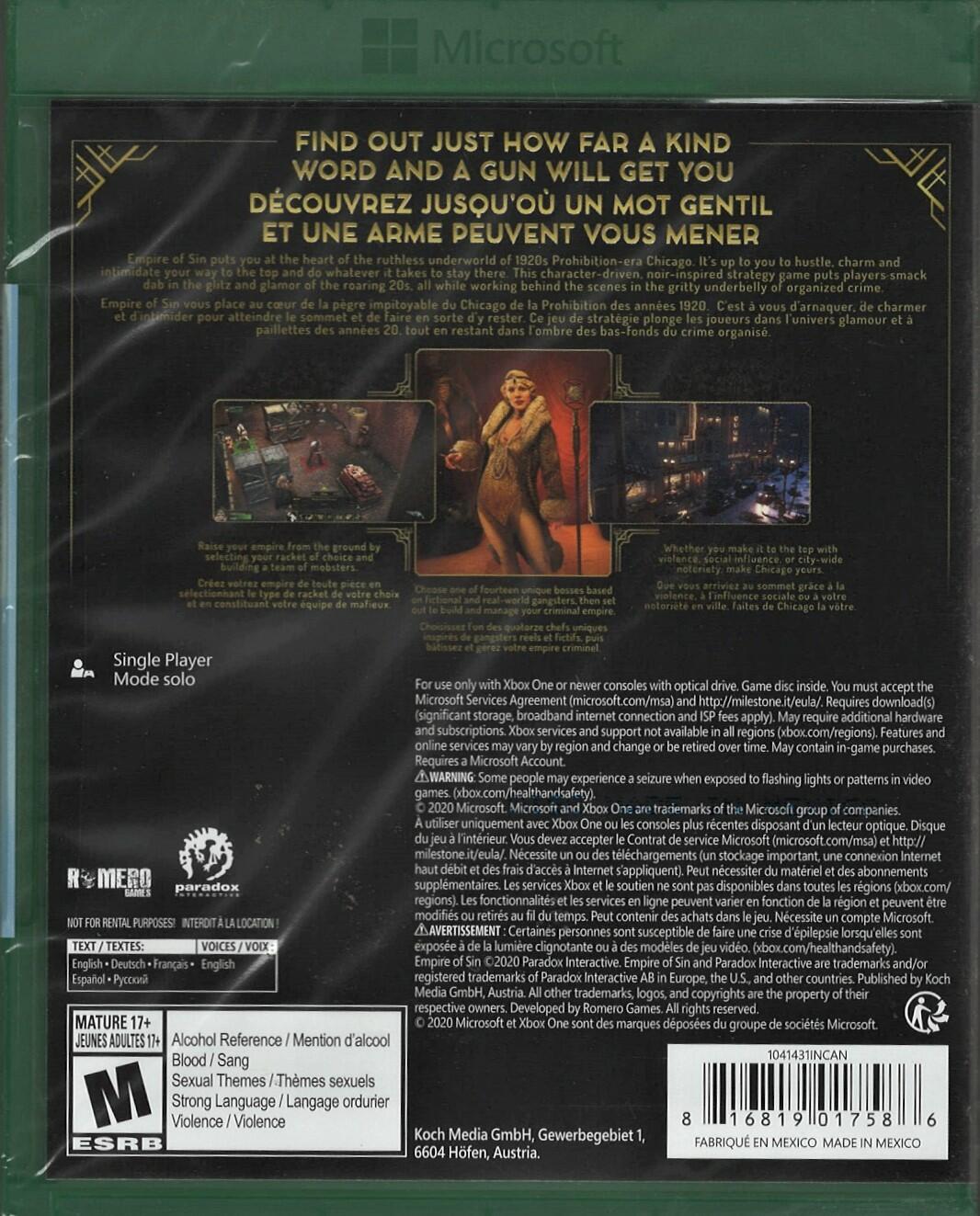 Empire of Sin - Xbox One