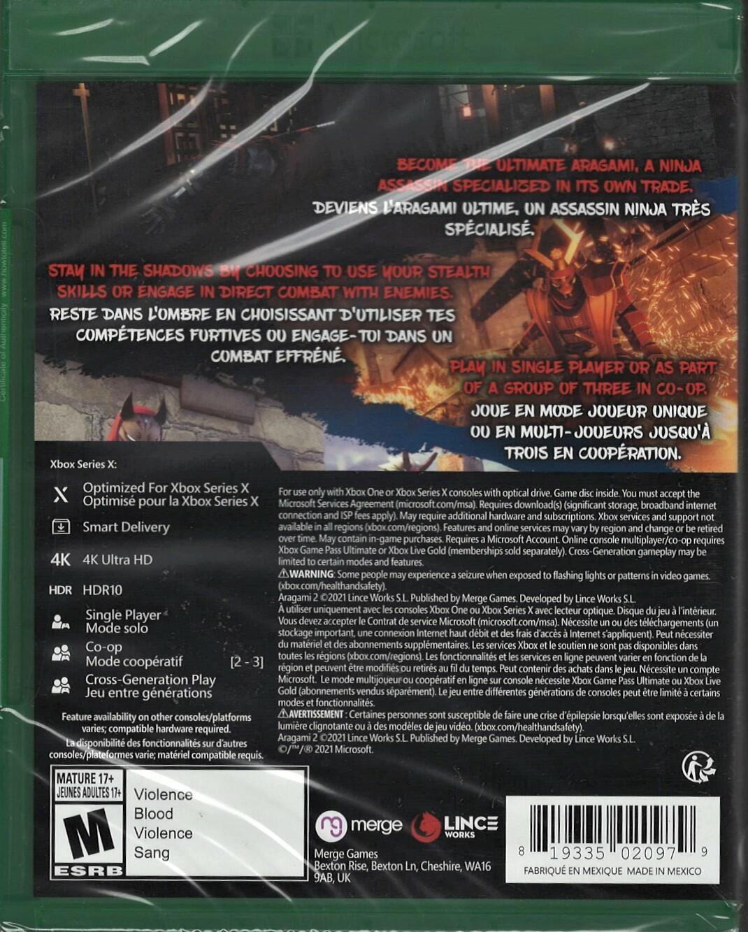 Aragami 2 - Xbox One/Series X