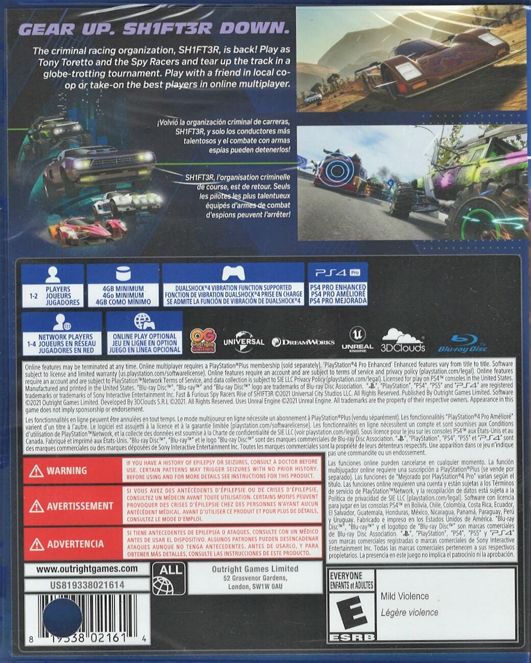 Fast & Furious: Spy Racers Rise of SH1FT3R - PlayStation 4