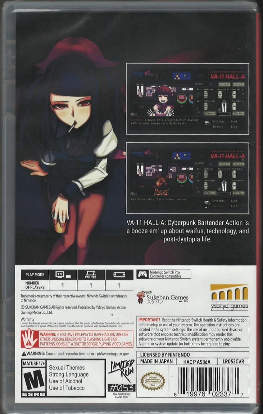 VA-11 HALL-A - Nintendo Switch