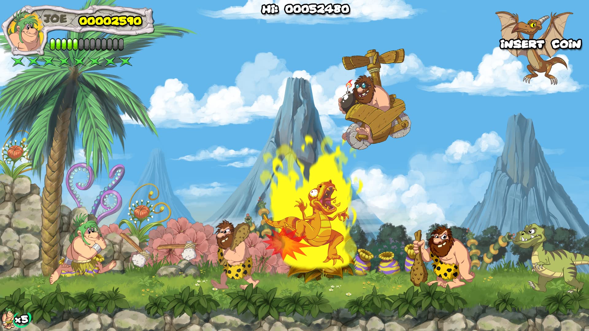 New Joe and Mac: Caveman Ninja T-Rex Edition - PlayStation 4