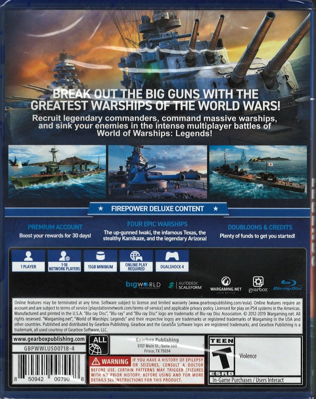World Of Warships: Legends Firepower Deluxe Edition - PlayStation 4