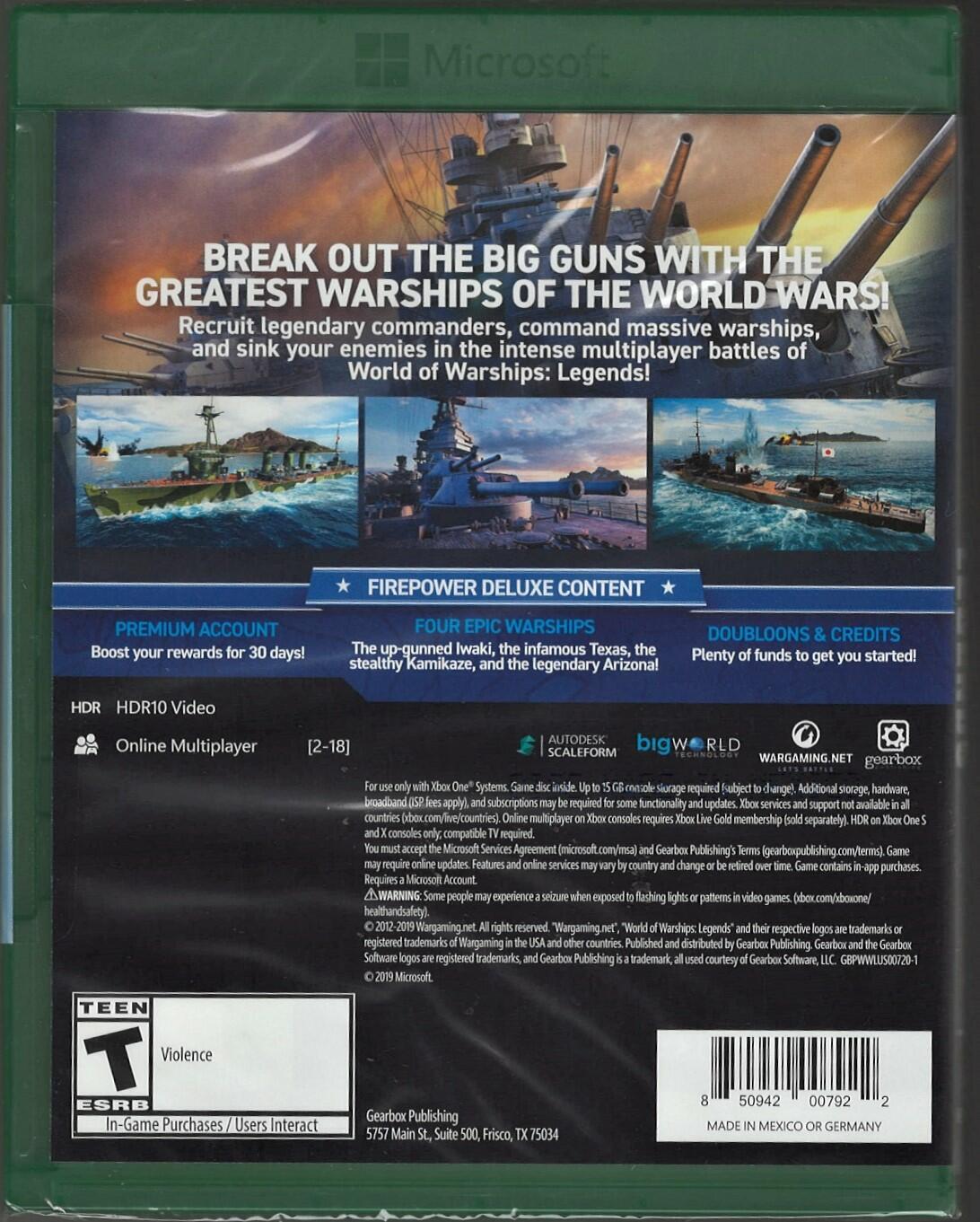 World Of Warships: Legends Firepower Deluxe Edition - Xbox One