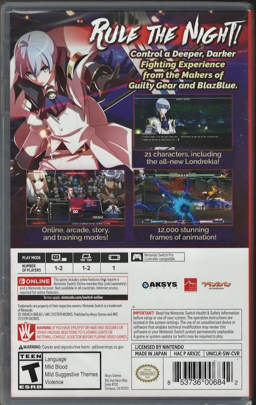 Under Night In-Birth Exe: Late[Cl-R] - Nintendo Switch