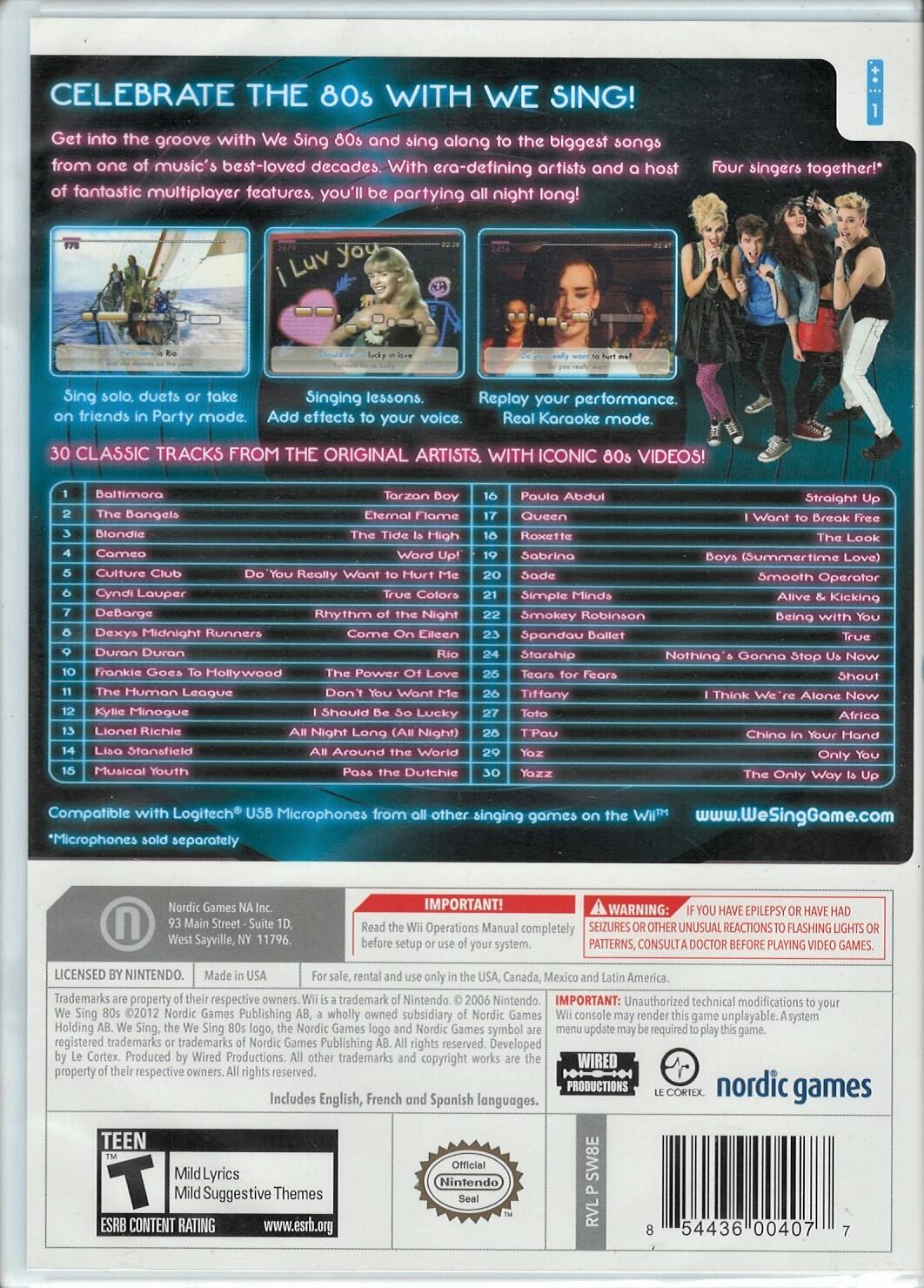 We Sing: 80s - Nintendo Wii