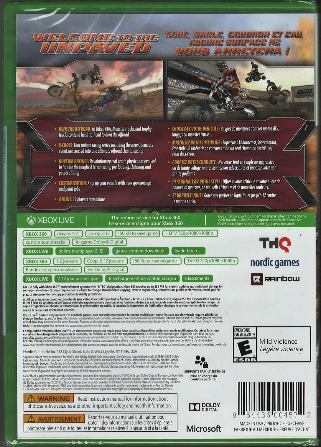 MX vs. ATV Untamed (Platinum Hits) - Xbox 360