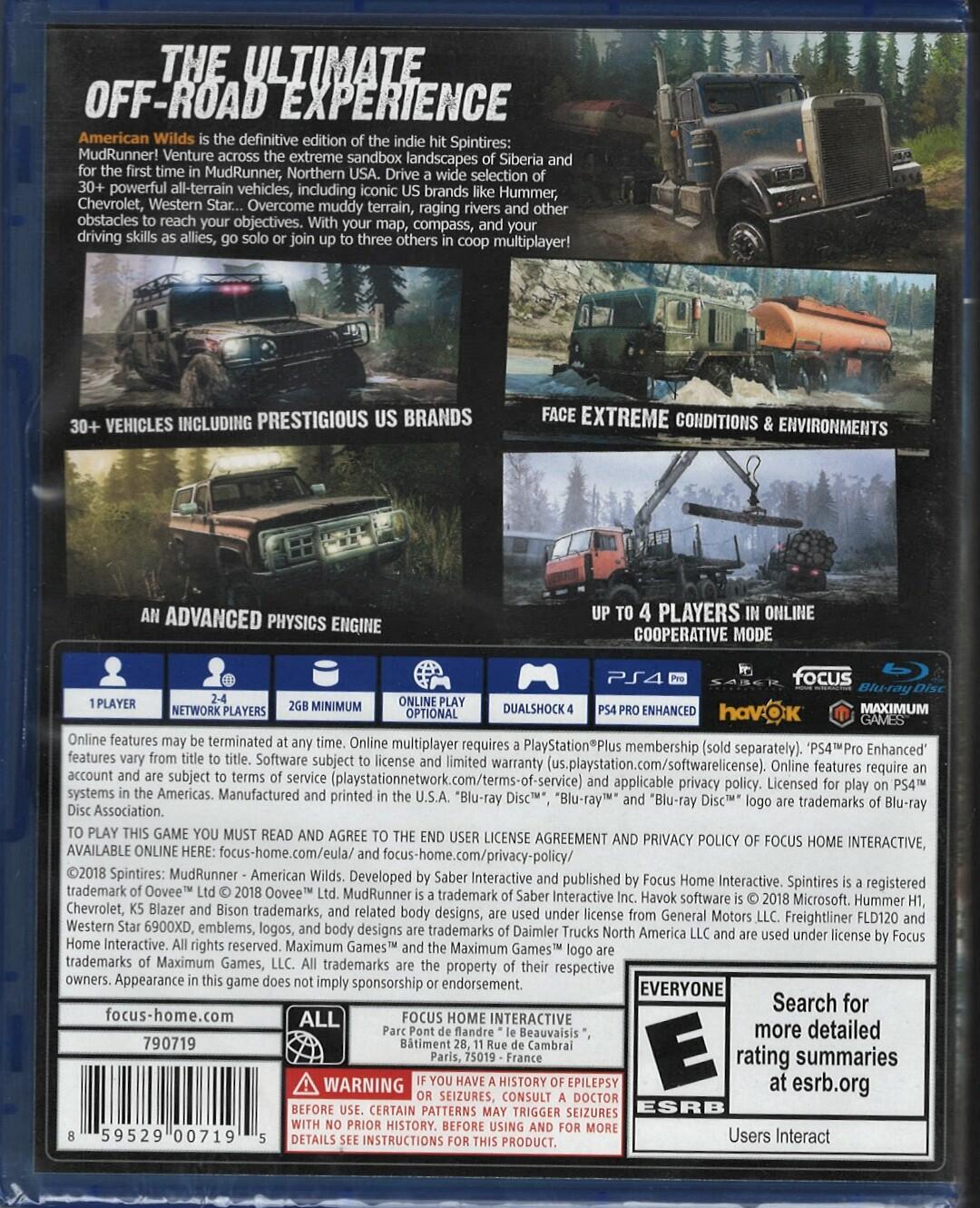 Spintires: Mudrunner: American Wilds Edition - PlayStation 4