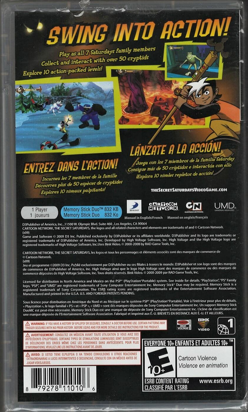 The Secret Saturdays: Beasts of the 5th Sun - PlayStation Portable