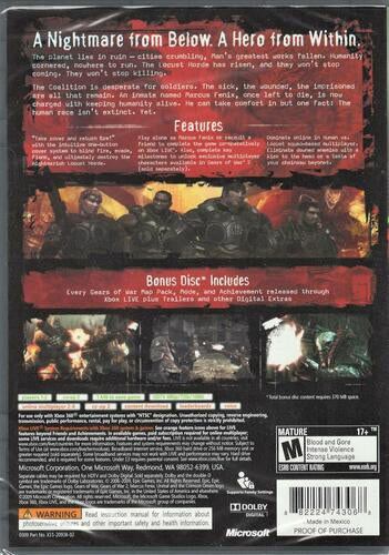 Gears Of War (Platinum Hits) (Bonus- GoW 2) - Xbox 360