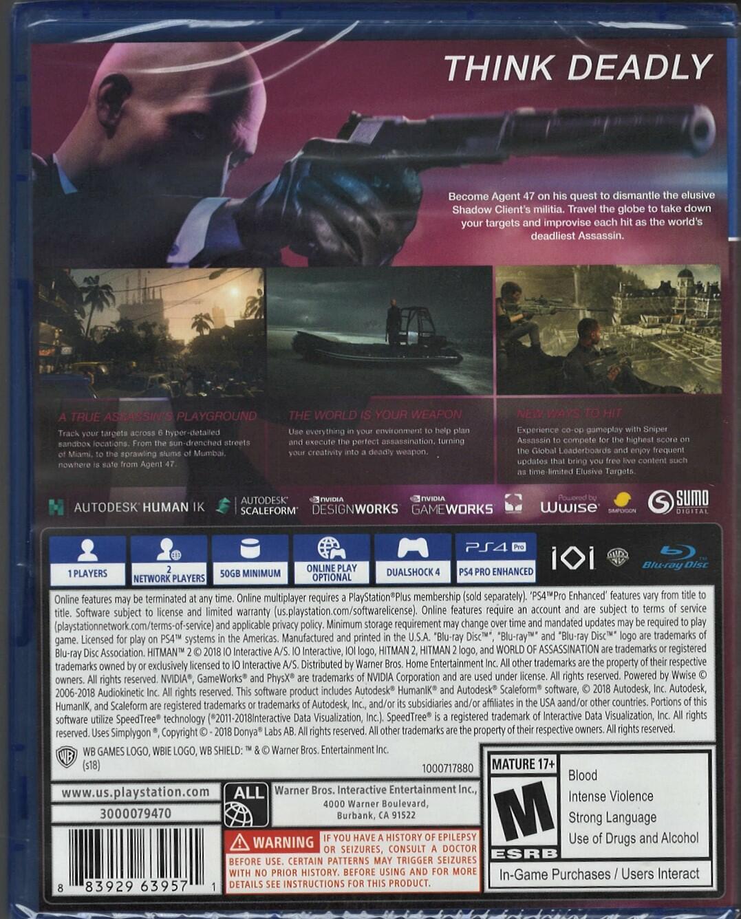 Hitman 2 - PlayStation 4