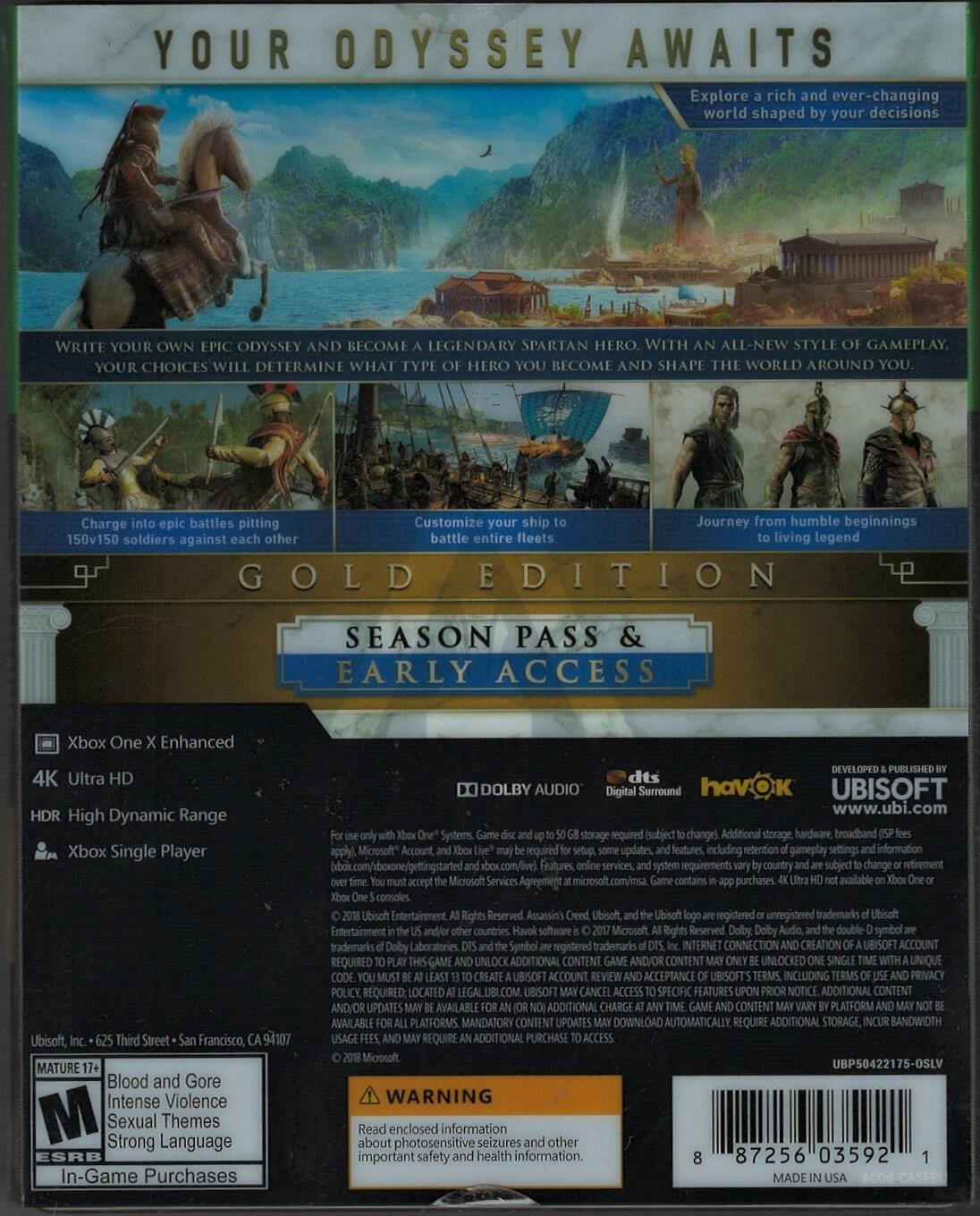 Assassin's Creed Odyssey - Gold Steelbook Edition - Xbox One