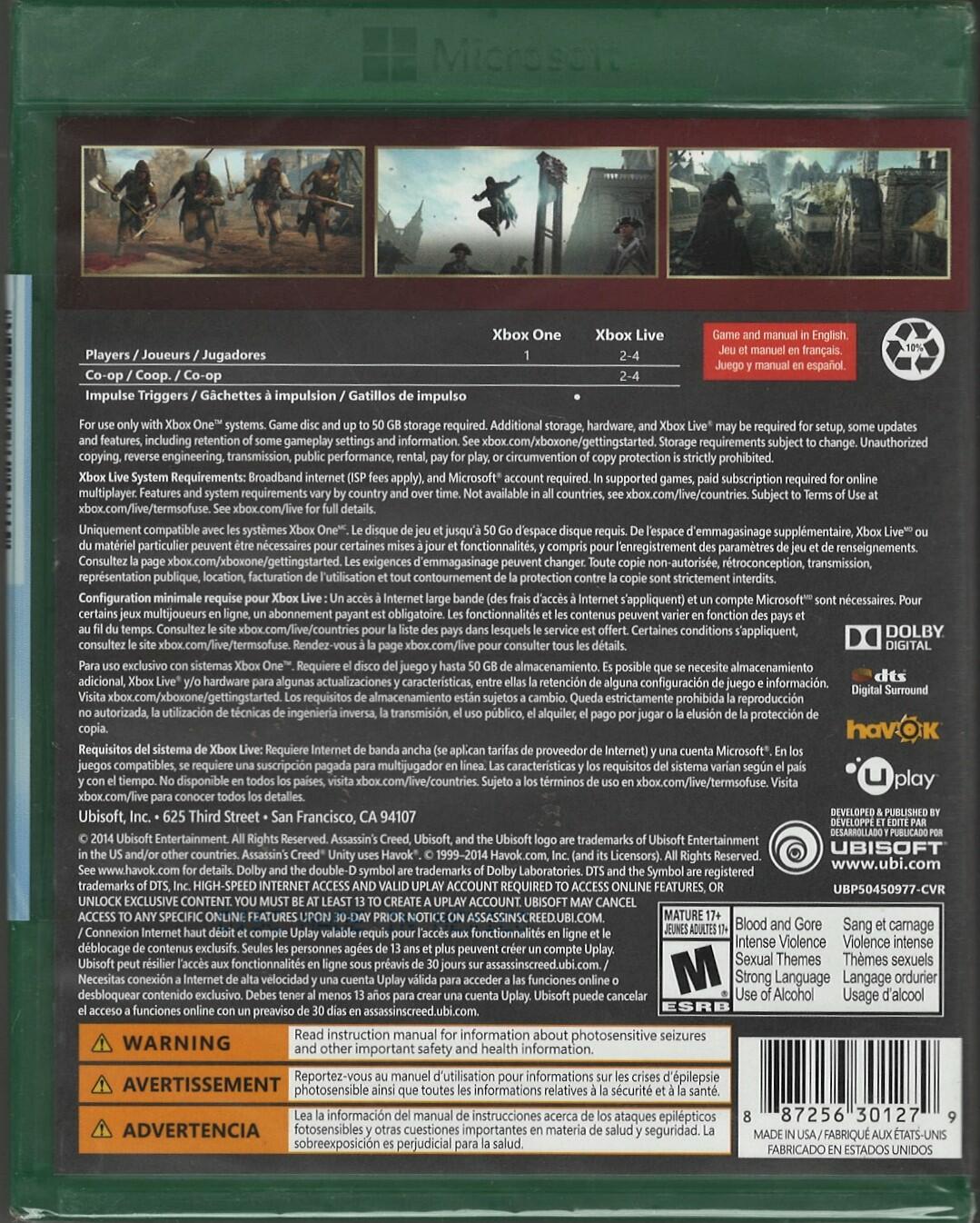 Assassin's Creed Unity (Greatest Hits) - Xbox One