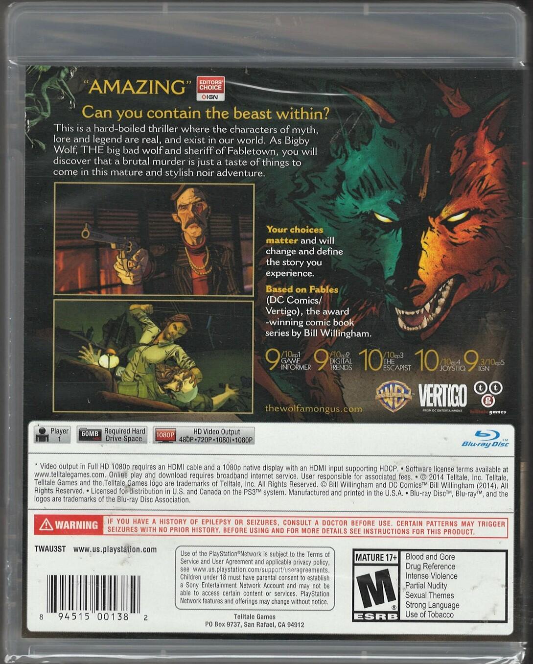 The Wolf Among Us - PlayStation 3