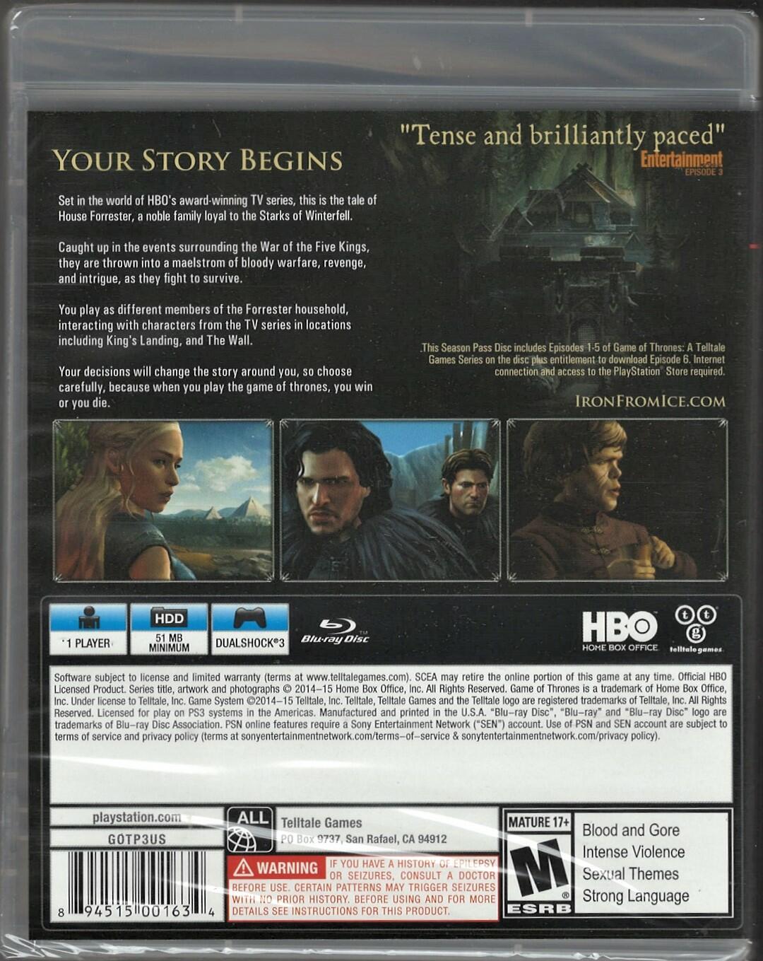 Game of Thrones - A Telltale Games Series - PlayStation 3