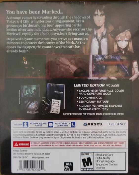 Death Mark Limited Edition - PlayStation Vita