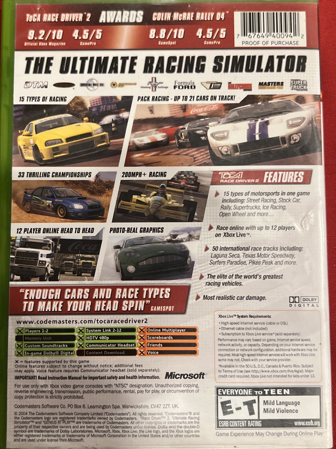 TOCA Race Driver 2 / Colin McRae Rally 4 Bundle - Xbox