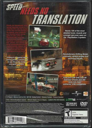 The Fast and the Furious - PlayStation 2 (Namco-Bandai)