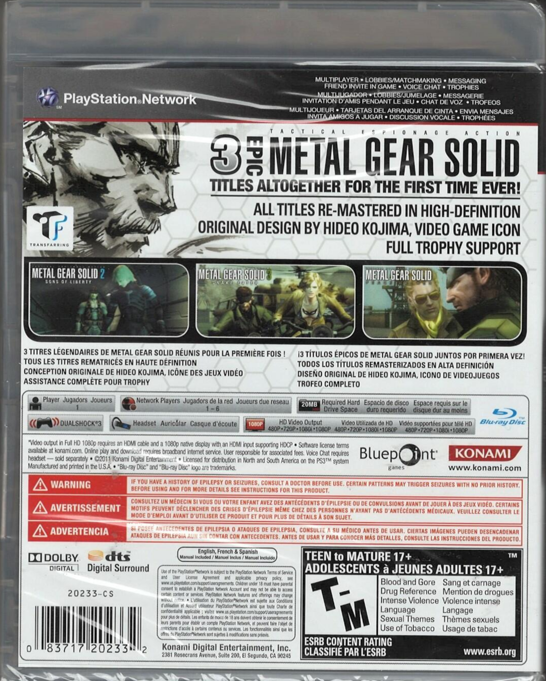 Metal Gear Solid HD Collection - PlayStation 3