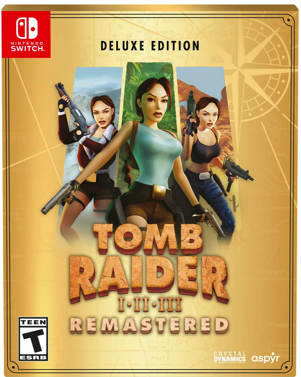 Tomb Raider I-III Remastered Starring Lara Croft Deluxe Edition - Nintendo Switch