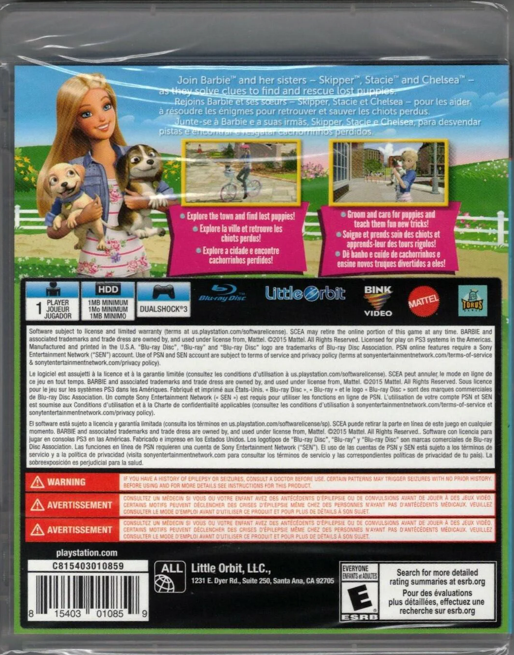 Barbie and Her Sisters: Puppy Rescue - PlayStation 3