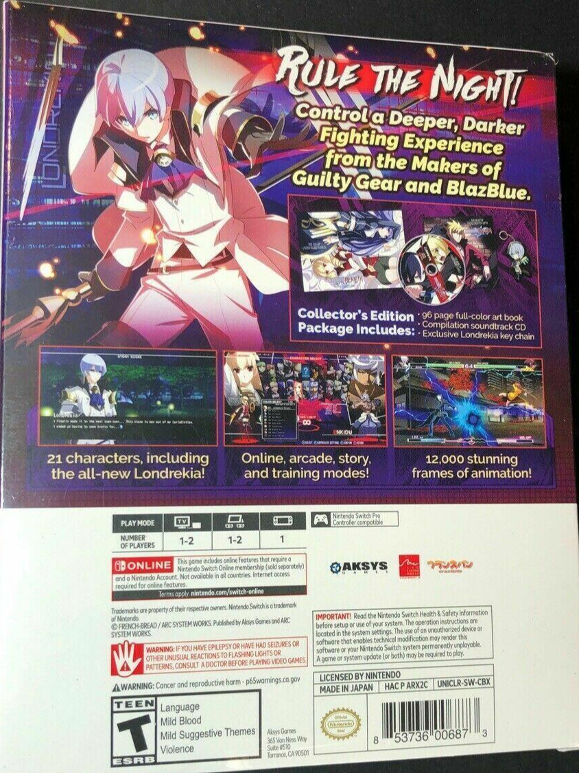 Under Night In-Birth Exe: Late[Cl-R] (Collectors Edition) - Nintendo Switch