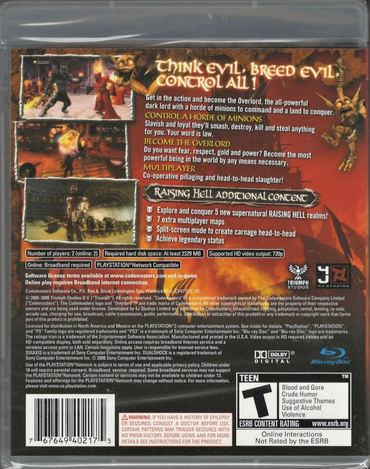 Overlord Raising Hell - PlayStation 3