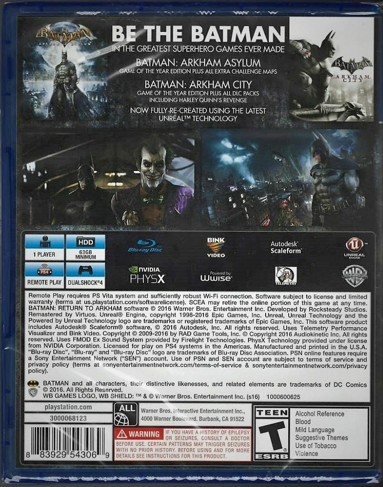 Batman: Return to Arkham HD Collection - PlayStation 4