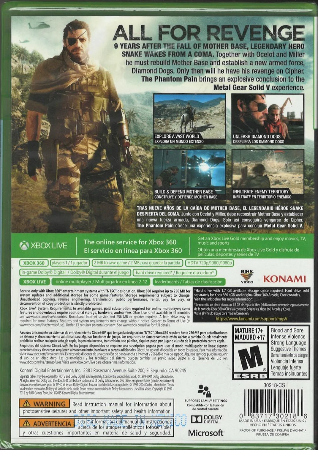 Metal Gear Solid V: The Phantom Pain - Xbox 360