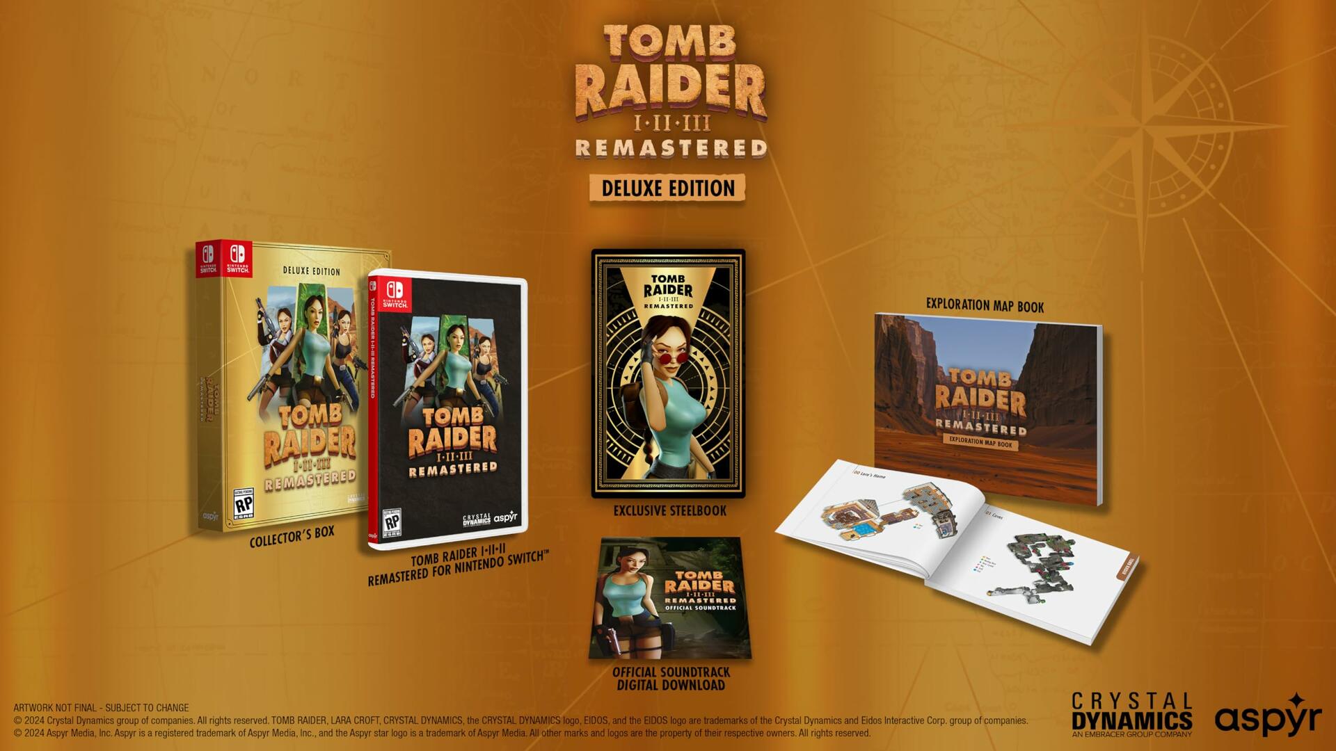 Tomb Raider I-III Remastered Starring Lara Croft Deluxe Edition - Nintendo Switch