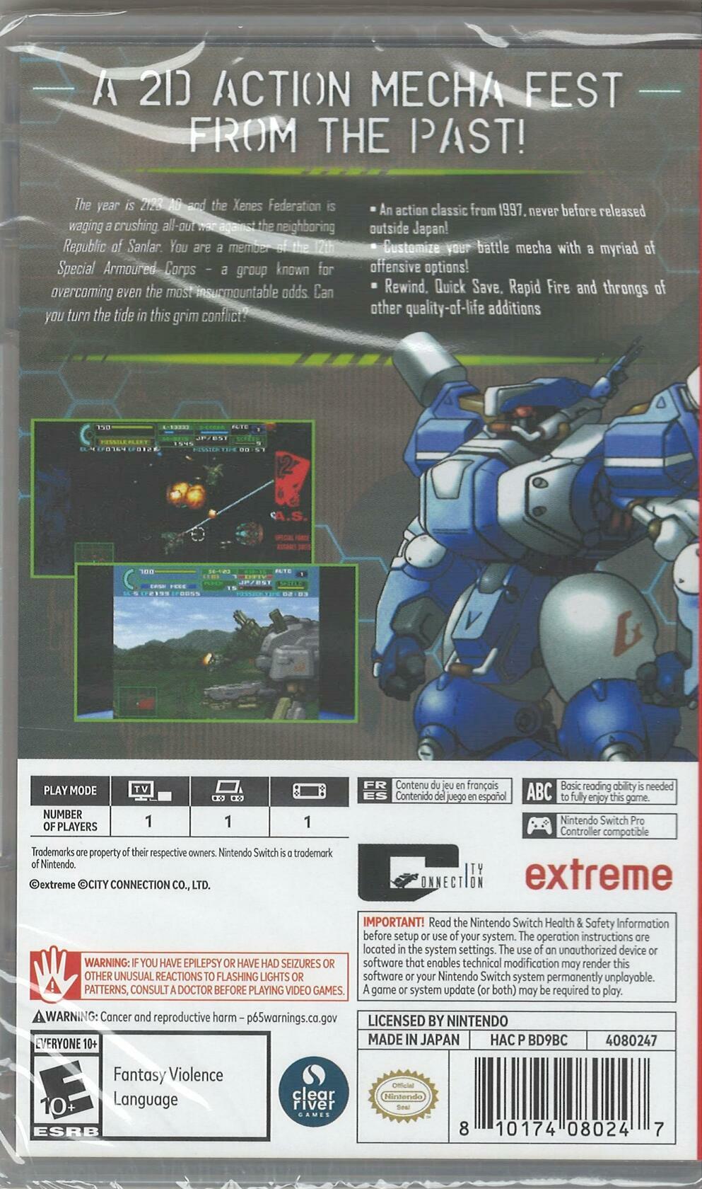 Assault Suit Leynos 2 Saturn Tribute (Limited Run) (Nintendo Switch) NEW