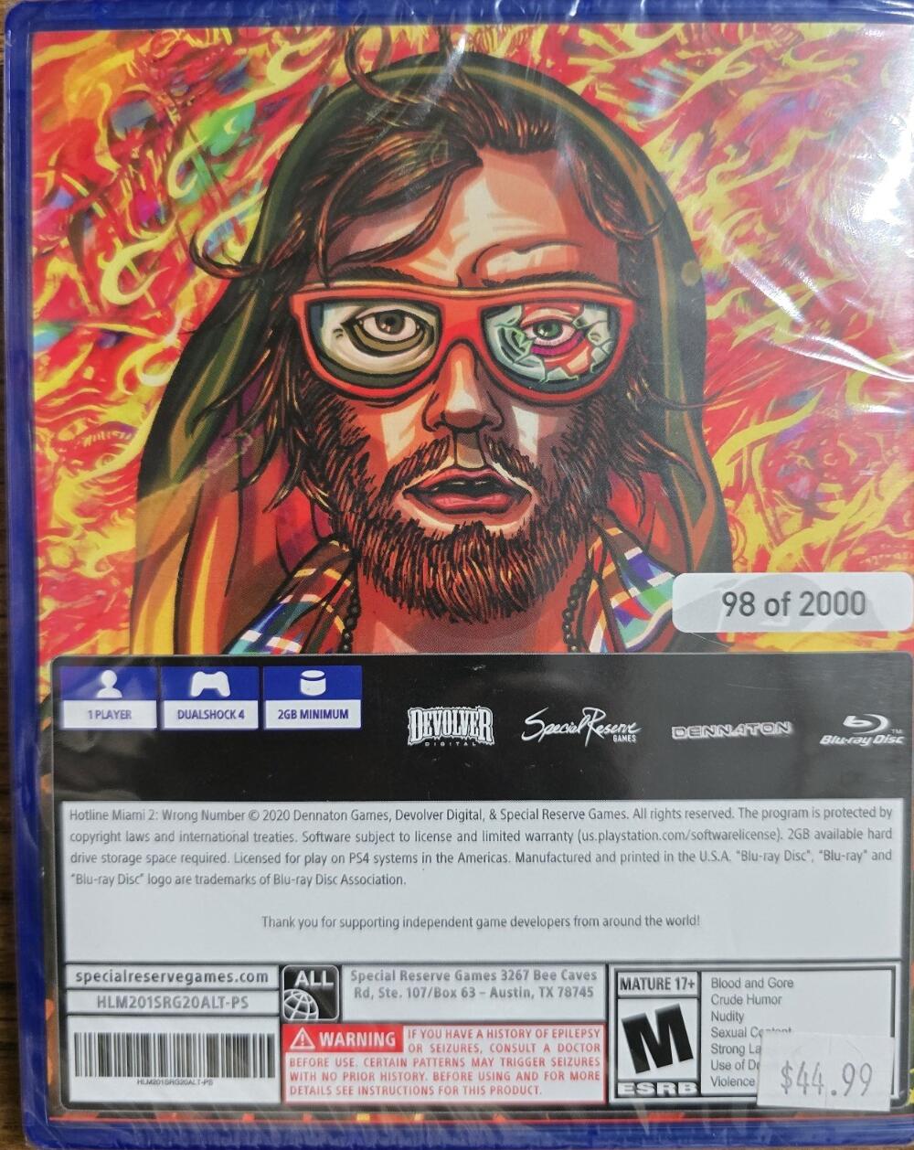 Hotline Miami 2 Wrong Number (Serial Numbered)  - PlayStation 4