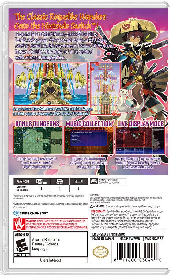 Shiren the Wanderer: The Tower of Fortune and the Dice of Fate - Nintendo Switch